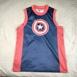 Marvel Captain America Medium (MD) Red, White & Blue Basketball Jersey